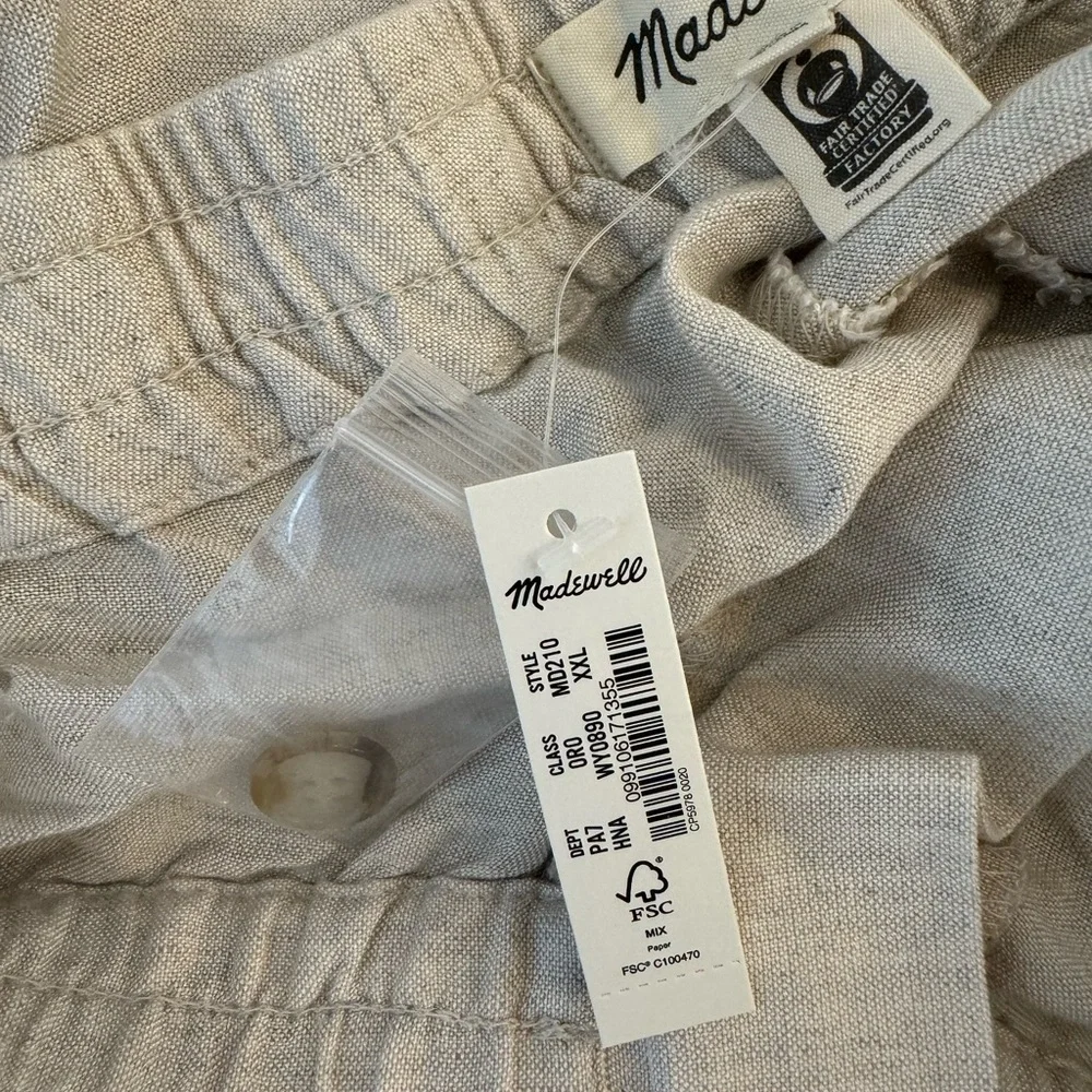 Madewell NWT Linen-Blend Track Trousers XXL Tan - Picture 7 of 11